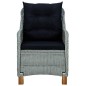3-tlg. Garten-Lounge-Set mit Auflagen Poly Rattan Hellgrau 3-tlg. Garten-Lounge-Set mit Auflagen Poly Rattan Hellgrau
