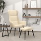 vidaXL Relaxsessel mit Hocker Creme Stoff vidaXL Relaxsessel mit Hocker Creme Stoff