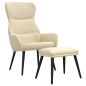 vidaXL Relaxsessel mit Hocker Creme Stoff vidaXL Relaxsessel mit Hocker Creme Stoff