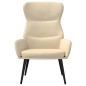 vidaXL Relaxsessel mit Hocker Creme Stoff vidaXL Relaxsessel mit Hocker Creme Stoff