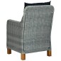 3-tlg. Garten-Lounge-Set mit Auflagen Poly Rattan Hellgrau 3-tlg. Garten-Lounge-Set mit Auflagen Poly Rattan Hellgrau