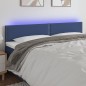 vidaXL LED Kopfteil Blau 160x5x78/88 cm Stoff