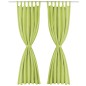 vidaXL Vorhänge Mikro-Satin 2 Stk. mit Schlaufen 140×225 cm Grün vidaXL Vorhänge Mikro-Satin 2 Stk. mit Schlaufen 140×225 cm Grün