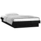 vidaXL Massivholzbett mit LED Schwarz 90x200 cm vidaXL Massivholzbett mit LED Schwarz 90x200 cm