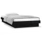 vidaXL Massivholzbett mit LED Schwarz 90x200 cm vidaXL Massivholzbett mit LED Schwarz 90x200 cm
