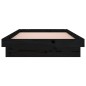 vidaXL Massivholzbett mit LED Schwarz 90x200 cm vidaXL Massivholzbett mit LED Schwarz 90x200 cm