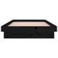vidaXL Massivholzbett mit LEDs Schwarz 90x190 cm vidaXL Massivholzbett mit LEDs Schwarz 90x190 cm
