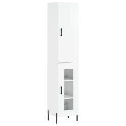 vidaXL Highboard Hochglanz-Weiß 34,5x34x180 cm Holzwerkstoff
