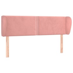 vidaXL Kopfteil mit Ohren Rosa 147x23x78/88 cm Samt