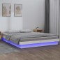 vidaXL Massivholzbett mit LEDs Weiß 180x200 cm vidaXL Massivholzbett mit LEDs Weiß 180x200 cm
