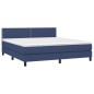 vidaXL Boxspringbett mit Matratze & LED Blau 160x200 cm Stoff vidaXL Boxspringbett mit Matratze & LED Blau 160x200 cm Stoff
