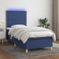 vidaXL Boxspringbett mit Matratze & LED Blau 80x200 cm Stoff vidaXL Boxspringbett mit Matratze & LED Blau 80x200 cm Stoff