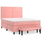 vidaXL Boxspringbett mit Matratze Rosa 140x200 cm Samt vidaXL Boxspringbett mit Matratze Rosa 140x200 cm Samt