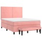 vidaXL Boxspringbett mit Matratze Rosa 140x200 cm Samt vidaXL Boxspringbett mit Matratze Rosa 140x200 cm Samt