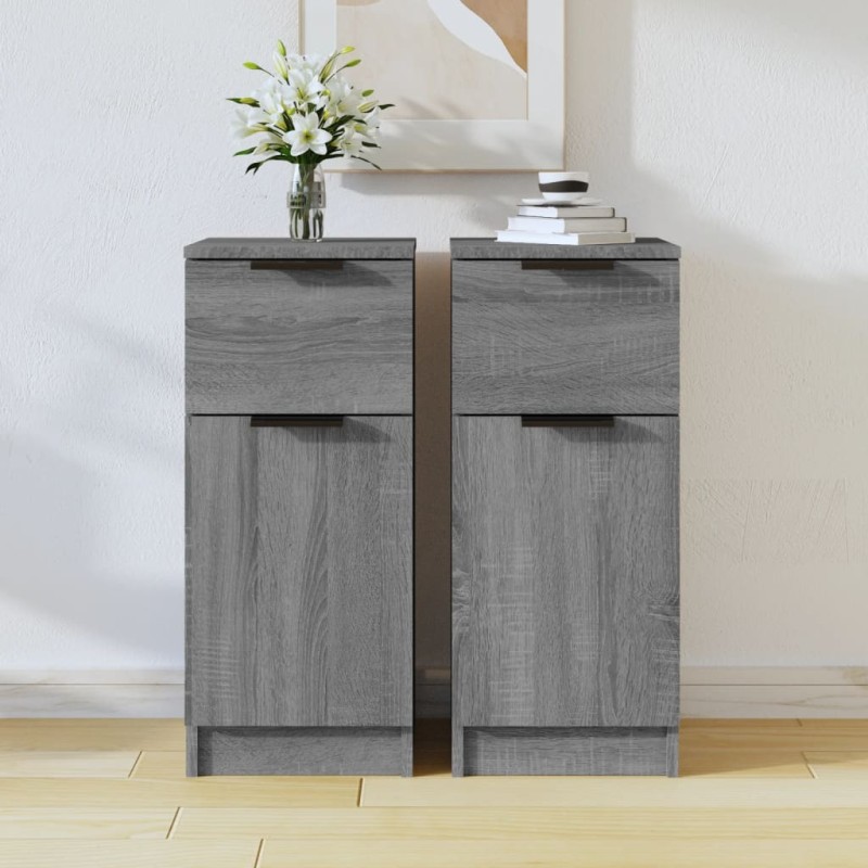vidaXL Sideboards 2 Stk. Grau Sonoma 30x30x70 cm Holzwerkstoff vidaXL Sideboards 2 Stk. Grau Sonoma 30x30x70 cm Holzwerkstoff