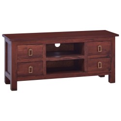 vidaXL TV-Schrank Klassisch Braun 100x30x45 cm Massivholz Mahagoni