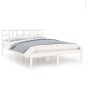vidaXL Massivholzbett Weiß 135x190 cm vidaXL Massivholzbett Weiß 135x190 cm