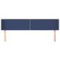 vidaXL Kopfteil mit Ohren Blau 163x16x78/88 cm Stoff vidaXL Kopfteil mit Ohren Blau 163x16x78/88 cm Stoff