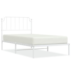 vidaXL Bettgestell mit Kopfteil Metall Weiß 100x200 cm