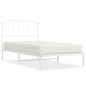 vidaXL Bettgestell mit Kopfteil Metall Weiß 100x200 cm vidaXL Bettgestell mit Kopfteil Metall Weiß 100x200 cm