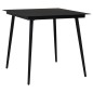 3-tlg. Garten-Essgruppe Schwarz PVC Rattan 3-tlg. Garten-Essgruppe Schwarz PVC Rattan