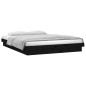 vidaXL Massivholzbett mit LEDs Schwarz 135x190 cm vidaXL Massivholzbett mit LEDs Schwarz 135x190 cm