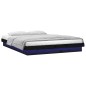 vidaXL Massivholzbett mit LEDs Schwarz 135x190 cm vidaXL Massivholzbett mit LEDs Schwarz 135x190 cm