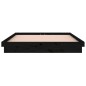 vidaXL Massivholzbett mit LEDs Schwarz 135x190 cm vidaXL Massivholzbett mit LEDs Schwarz 135x190 cm