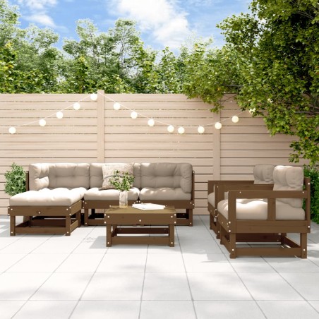 vidaXL 7-tlg. Garten-Lounge-Set Honigbraun Massivholz Kiefer
