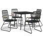5-tlg. Garten-Essgruppe Schwarz PVC Rattan 5-tlg. Garten-Essgruppe Schwarz PVC Rattan