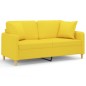 vidaXL 2-Sitzer-Sofa mit Zierkissen Hellgelb 140 cm Stoff vidaXL 2-Sitzer-Sofa mit Zierkissen Hellgelb 140 cm Stoff