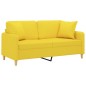 vidaXL 2-Sitzer-Sofa mit Zierkissen Hellgelb 140 cm Stoff vidaXL 2-Sitzer-Sofa mit Zierkissen Hellgelb 140 cm Stoff