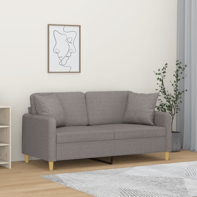 vidaXL 2-Sitzer-Sofa mit Zierkissen Taupe 140 cm Stoff vidaXL 2-Sitzer-Sofa mit Zierkissen Taupe 140 cm Stoff