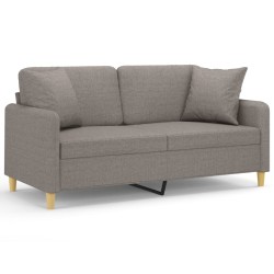 vidaXL 2-Sitzer-Sofa mit Zierkissen Taupe 140 cm Stoff