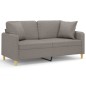 vidaXL 2-Sitzer-Sofa mit Zierkissen Taupe 140 cm Stoff vidaXL 2-Sitzer-Sofa mit Zierkissen Taupe 140 cm Stoff