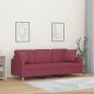 vidaXL 3-Sitzer-Sofa mit Zierkissen Weinrot 180 cm Stoff vidaXL 3-Sitzer-Sofa mit Zierkissen Weinrot 180 cm Stoff