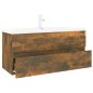 vidaXL Waschbeckenschrank mit Einbaubecken Räuchereiche Holzwerkstoff vidaXL Waschbeckenschrank mit Einbaubecken Räuchereiche Holzwerkstoff