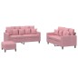vidaXL 3-tlg. Sofagarnitur mit Kissen Rosa Samt vidaXL 3-tlg. Sofagarnitur mit Kissen Rosa Samt