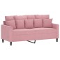 vidaXL 3-tlg. Sofagarnitur mit Kissen Rosa Samt vidaXL 3-tlg. Sofagarnitur mit Kissen Rosa Samt