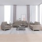 vidaXL 3-tlg. Sofagarnitur mit Kissen Taupe Stoff vidaXL 3-tlg. Sofagarnitur mit Kissen Taupe Stoff