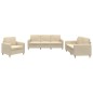 vidaXL 3-tlg. Sofagarnitur mit Kissen Creme Stoff vidaXL 3-tlg. Sofagarnitur mit Kissen Creme Stoff