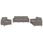 vidaXL 3-tlg. Sofagarnitur mit Kissen Taupe Stoff vidaXL 3-tlg. Sofagarnitur mit Kissen Taupe Stoff
