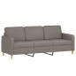 vidaXL 3-tlg. Sofagarnitur mit Kissen Taupe Stoff vidaXL 3-tlg. Sofagarnitur mit Kissen Taupe Stoff