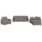 vidaXL 3-tlg. Sofagarnitur mit Kissen Taupe Stoff vidaXL 3-tlg. Sofagarnitur mit Kissen Taupe Stoff