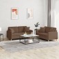 vidaXL 2-tlg. Sofagarnitur mit Kissen Braun Stoff vidaXL 2-tlg. Sofagarnitur mit Kissen Braun Stoff