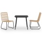3-tlg. Garten-Essgruppe Poly Rattan und Glas 3-tlg. Garten-Essgruppe Poly Rattan und Glas