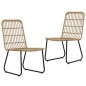 3-tlg. Garten-Essgruppe Poly Rattan und Glas 3-tlg. Garten-Essgruppe Poly Rattan und Glas