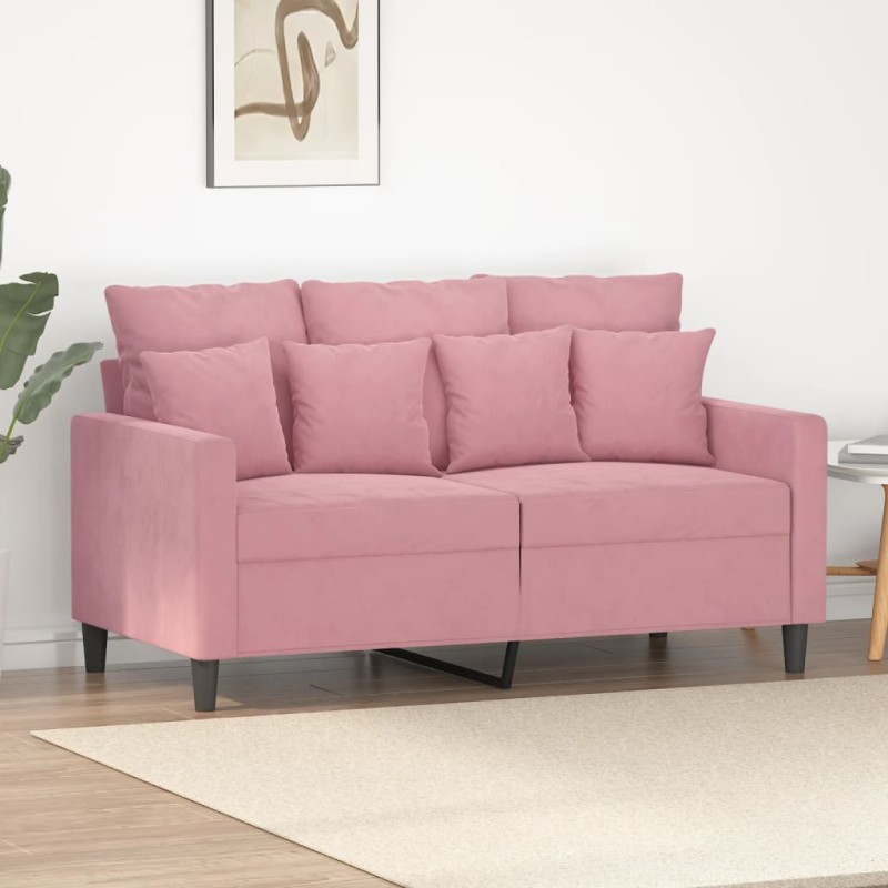 vidaXL 2-Sitzer-Sofa Rosa 120 cm Samt vidaXL 2-Sitzer-Sofa Rosa 120 cm Samt