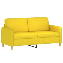 vidaXL 2-Sitzer-Sofa Hellgelb 140 cm Stoff