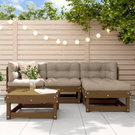 vidaXL 5-tlg. Garten-Lounge-Set Honigbraun Massivholz Kiefer